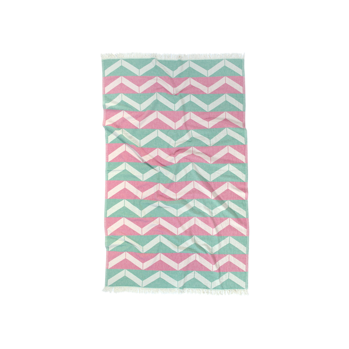 Рушник Barine Pestemal Ups and Downs 90x160 pink green, фото 1