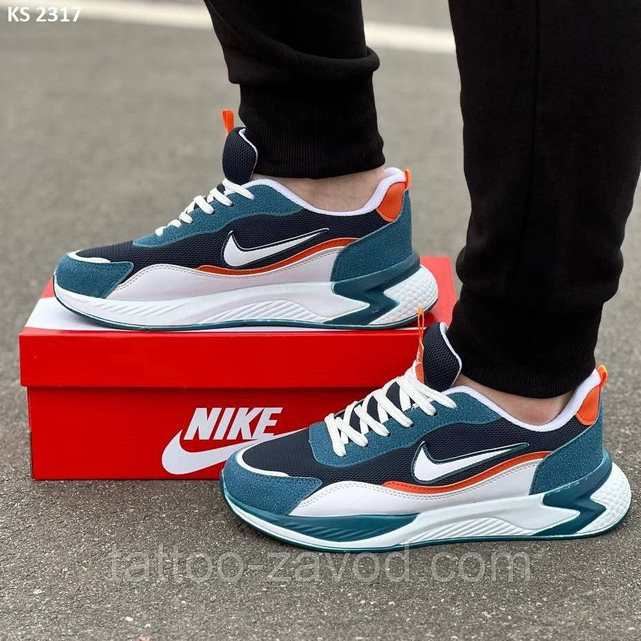Кросівки чоловічі 40 41 42 Кросівки Nike Air Blue White Wave, фото 1