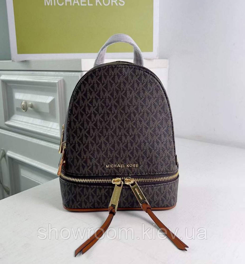Жіночий рюкзак Michael Kors Rhea Zip mini Brown Lux