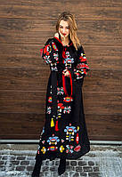 Дизайнерська сукня вишиванка з яскравими візерунками "Виклик"