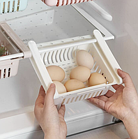 Підвісний контейнер на полицю холодильника, розсувна полиця-органайзер (білий)