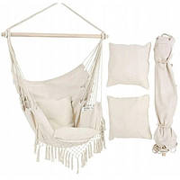 Крісло підвісне бразилійське гойдалка гамак Bonro B-093 бежевий 120 кг