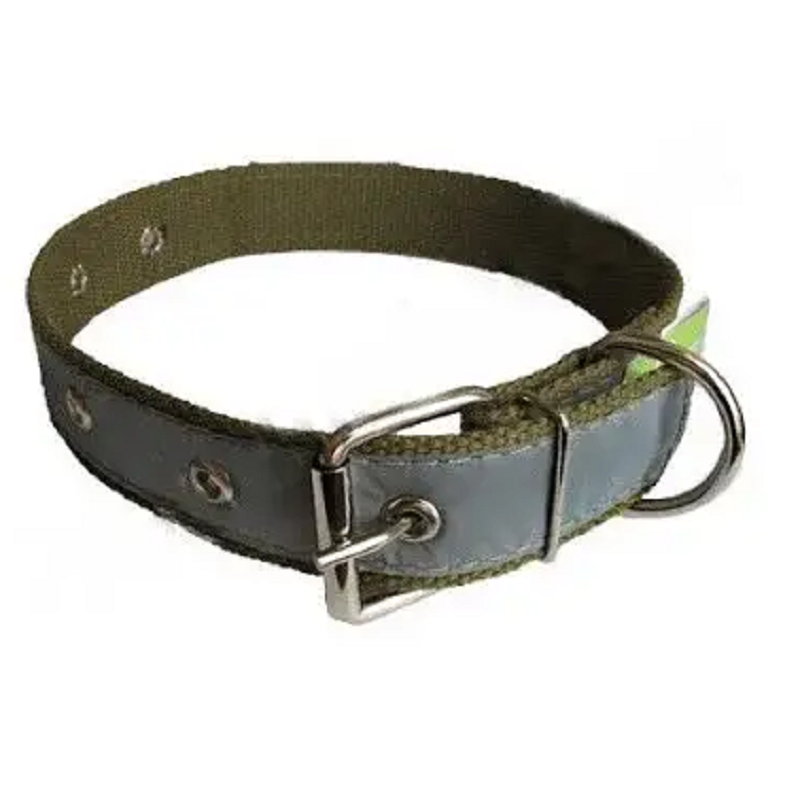 Нашийник для собак брезент одинарний світловідбивний 45 мм 47-67 см 451004 Franty, фото 1