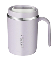Кружка Office cup 500 мл з вакуумною ізоляцією, нержавіюча сталь 304/PP, purple grey