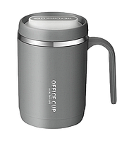 Кружка Office cup 500 мл з вакуумною ізоляцією, нержавіюча сталь 304/PP, grey