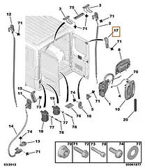 Упор задніх дверей верхній Fiat Ducato, Peugeot Boxer, Citroen Jumper 4 (2014-...), 1346547080, 8724E8