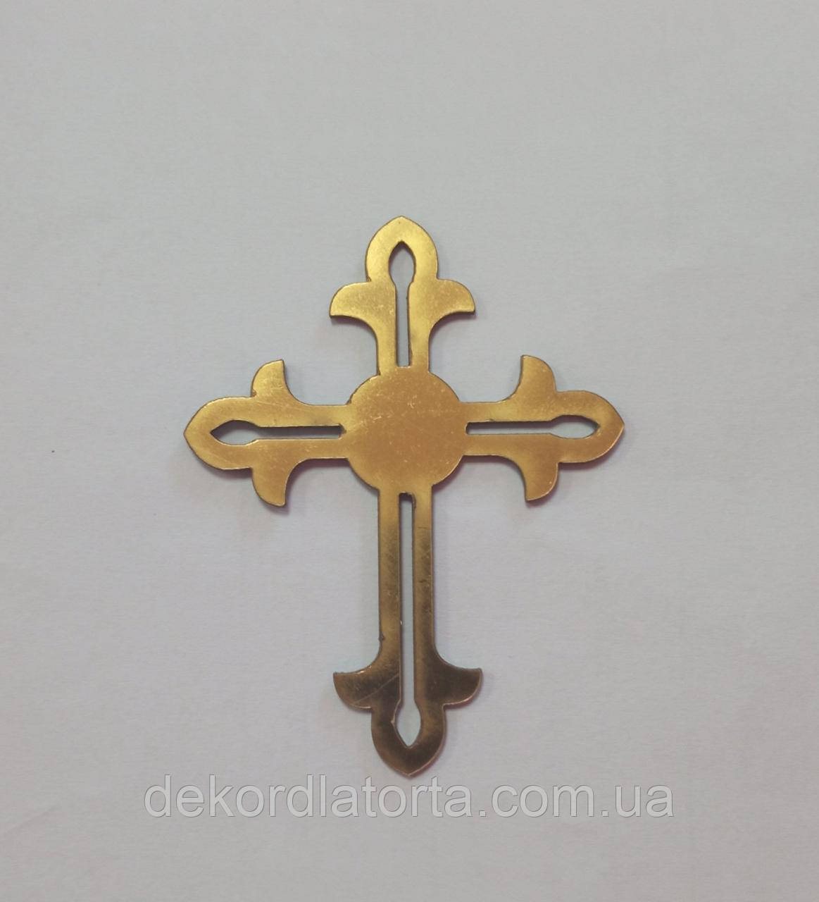 Топпер полістирол золото "Хрестик №2"