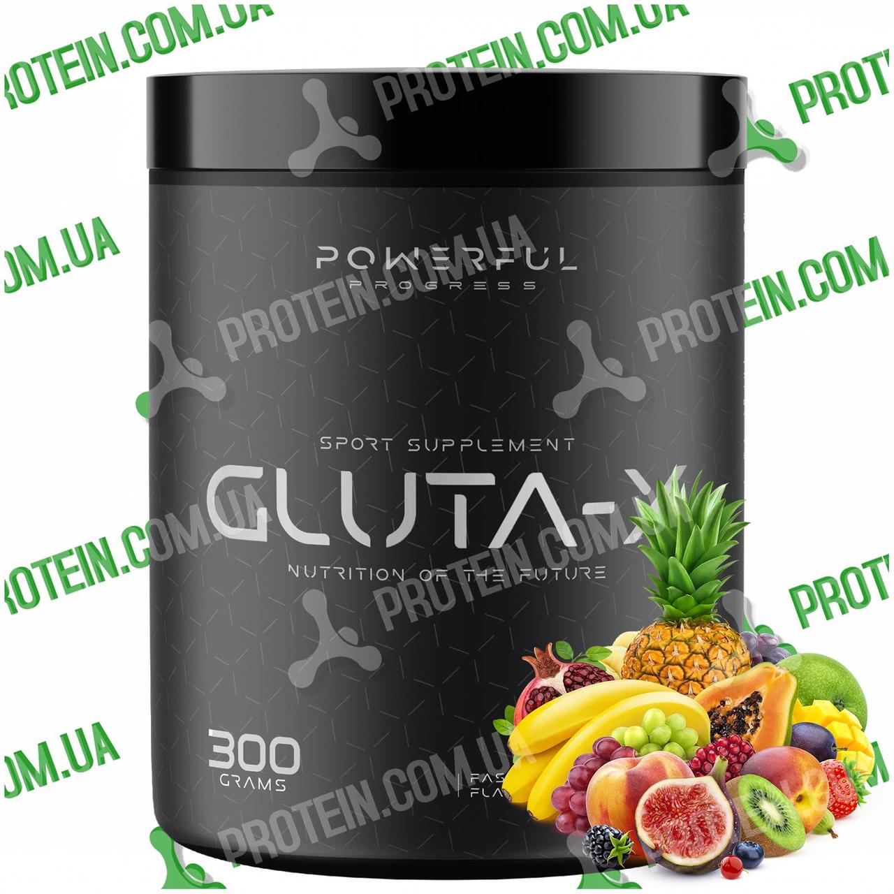 Глютамін Powerful Progress Gluta-X 300 г Tropical Mix Тропічний Мікс, фото 1