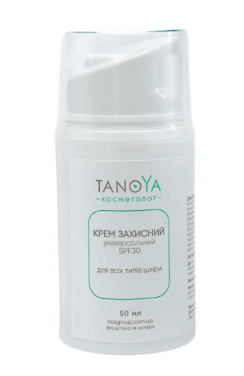 Крем Tanoya сонцезахисний SPF 30 для обличчя і тіла всіх типів шкіри, 100 мл, фото 1