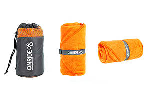 Рушник з махрової мікрофібри ONRIDE Dry помаранчевий (120х60) у чохлі