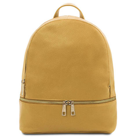 Жіночий шкіряний м'який рюкзак Tuscany TL142280 (Pastel yellow), фото 1