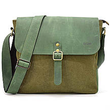 Сумка через плече хакі парусина та шкіра крейзі хорс REH-6600-4lx TARWA, фото 3