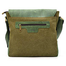 Сумка через плече хакі парусина та шкіра крейзі хорс REH-6600-4lx TARWA, фото 4