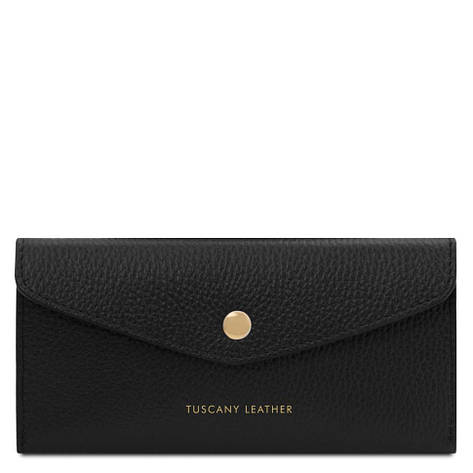 Жіноча шкіряна сумка-конверт Tuscany Leather TL142322 (Чорний), фото 1