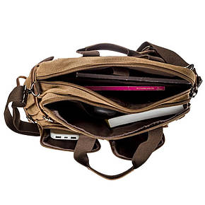 Сумка-трансформер із канвас, пісочна John McDee JD2015С велика, фото 2