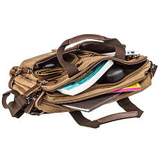 Сумка-трансформер із канвас, пісочна John McDee JD2015С велика, фото 4