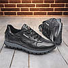 Чоловічі шкіряні кросівки (натуральна шкіра) чорні кроси, чоловіче взуття весна осінь, розмір 40 41 42 43 44 45, фото 4
