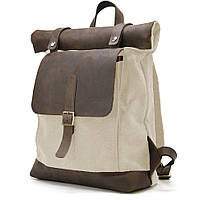 Чоловічий рюкзак для ноутбука TARWA з горловиною, що скручується, з передньою кишенею слонова кістка