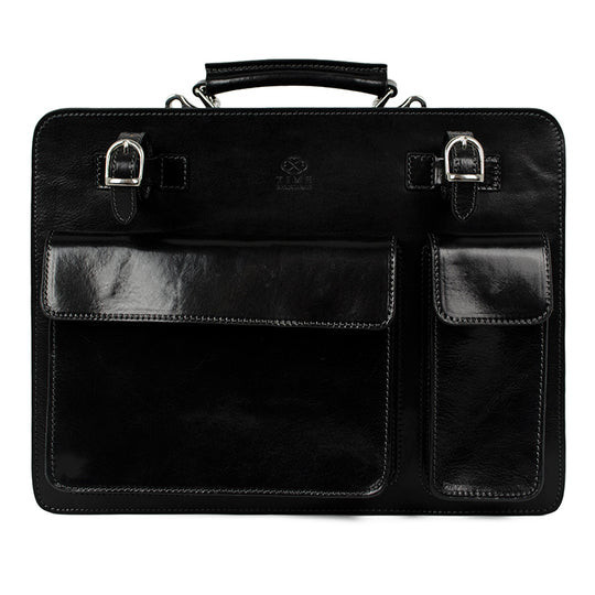 Шкіряний портфель — The Prophet — чорний Time Resistance 5204101