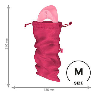 Мішечок для секс-іграшок Satisfyer Treasure Bag M, рожевий, на шнурку - SX0548