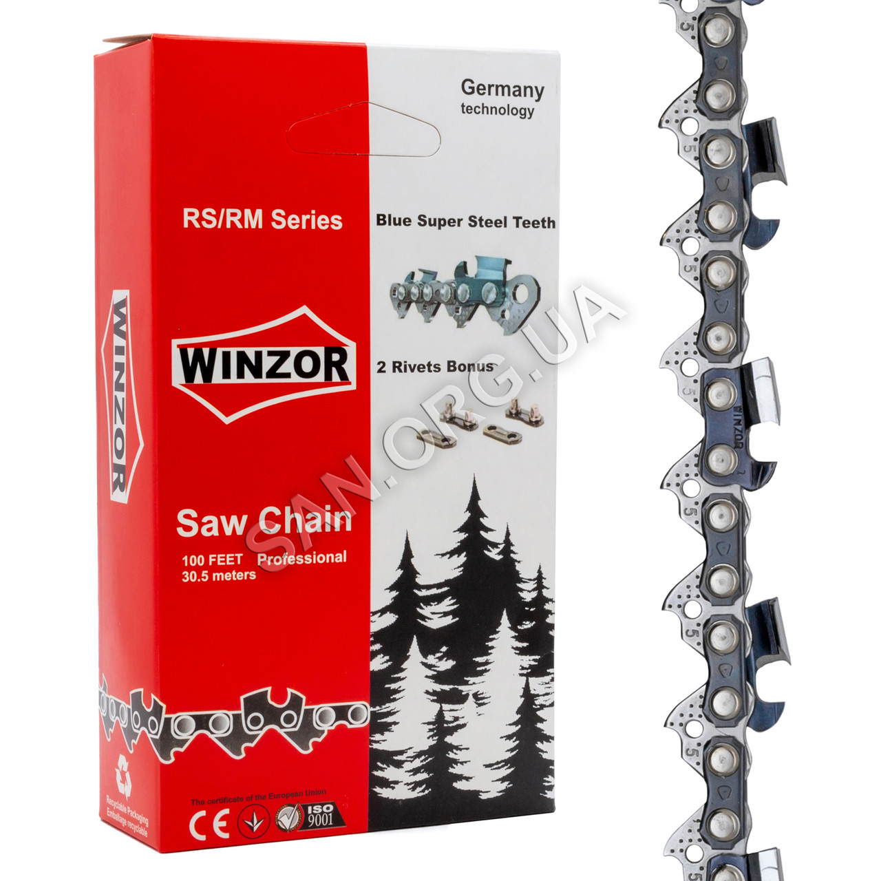 Ланцюг Winzor 72 ланки крок 325 1,5 мм Супер зуб 35RS для бензопили 45 см, фото 1