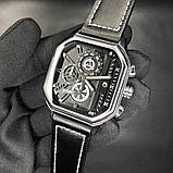 Чоловічий квадраний годинник з хронографом Skmei 1963SI Silver, фото 4