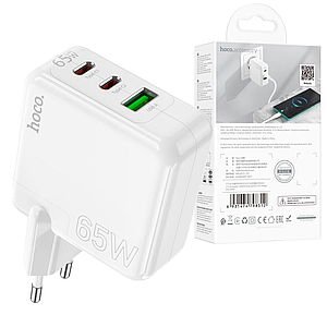 Потужний зарядний пристрій 65W HOCO C115A Header three-port | 1USB/2Type-C / 65W/3A / PPS / PD / QC3.0 / FCP / AFC / VOOC2.0