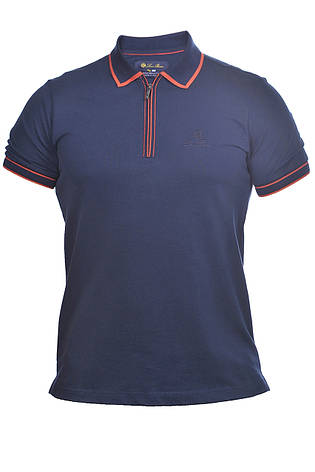 Футболка-поло чоловіча Loro Piana 24-4215172 темно-синя XL, фото 1