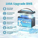 Акумулятор LiFePo4, 12V 100А батарея Kepworth з зарядним пристроєм, літій залізо фосфат BMS battery, фото 5