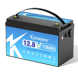 Акумулятор LiFePo4, 12V 100А батарея Kepworth з зарядним пристроєм, літій залізо фосфат BMS battery, фото 6