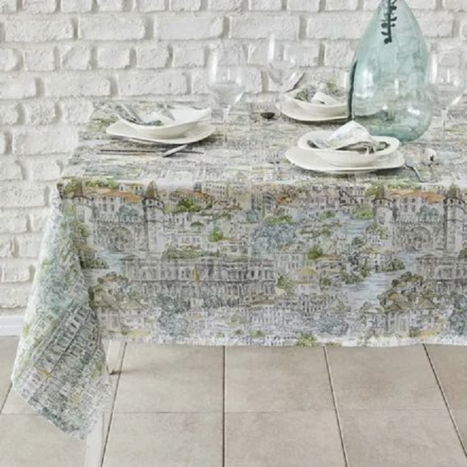 Набір скатертина і серветки Karaca Home X IST COLLECTION Rumeli bej бежевий