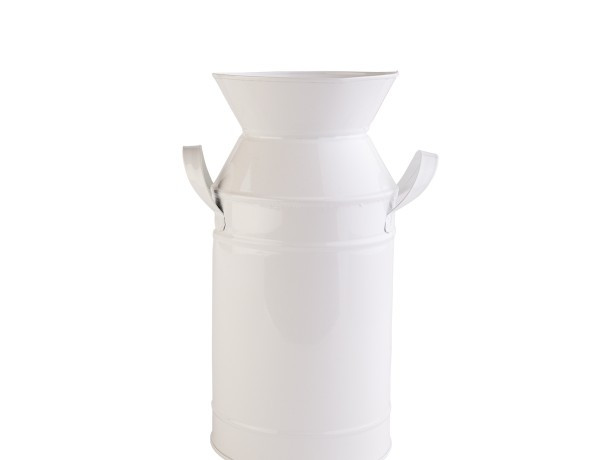 Декоративна ваза Barine Metal Milk Can White S