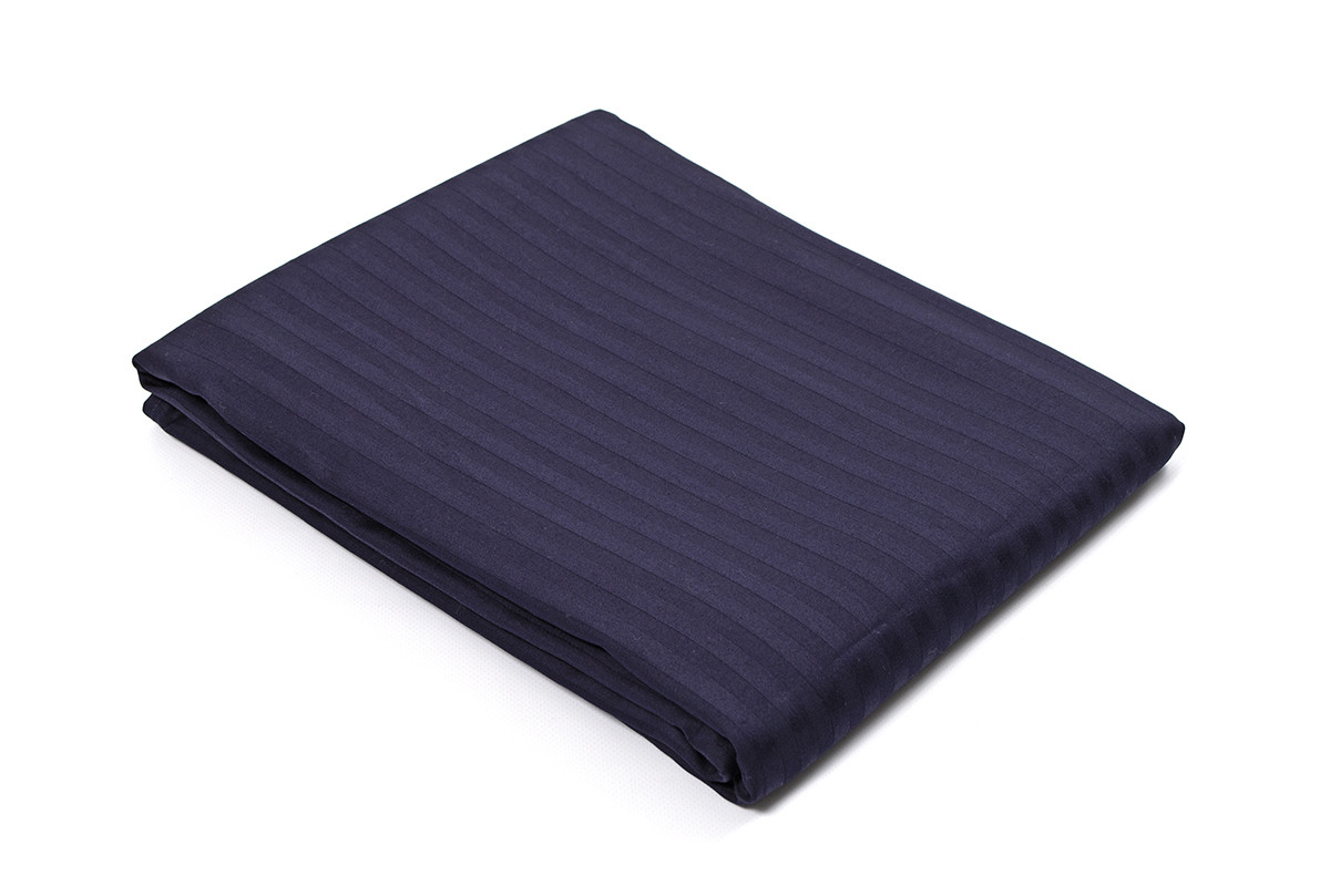Підковдра Lotus Готель Сатин Страйп 1x1 темно-синій Туреччина 160x220, фото 1
