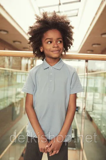 Блакитна сорочка с коротким рукавом футболка поло для хлопчика