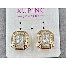 Сережки Xuping 14*16мм, англійський замок, 18к