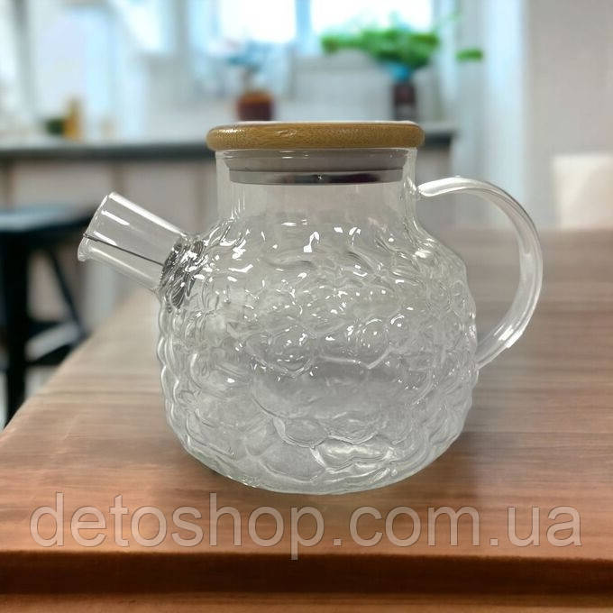 Заварник-графін з ситом Stenson Bubbles 1.0л 13.5х13.5х13 см R92930