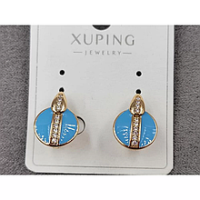 Сережки Xuping 11*15мм, англійський замок, 18к