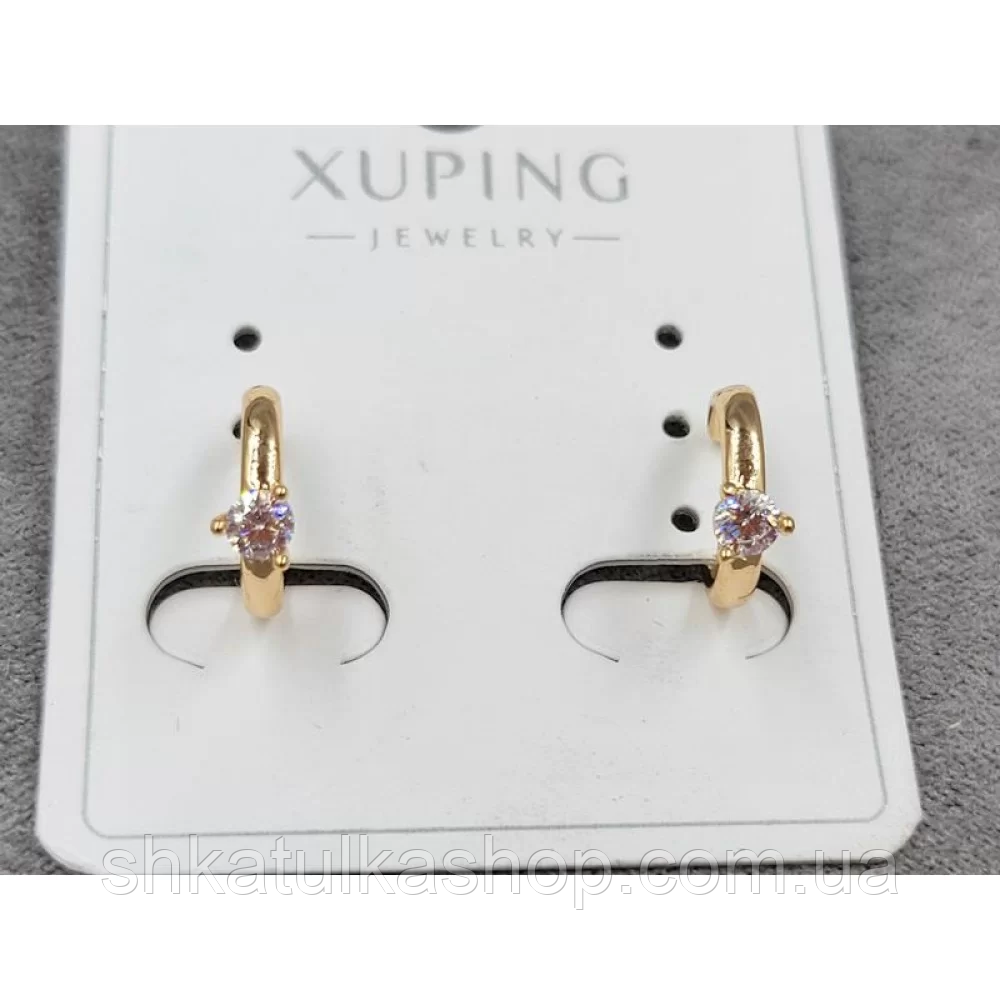 Сережки кафа Xuping 3,5*10мм, 18к, фото 1