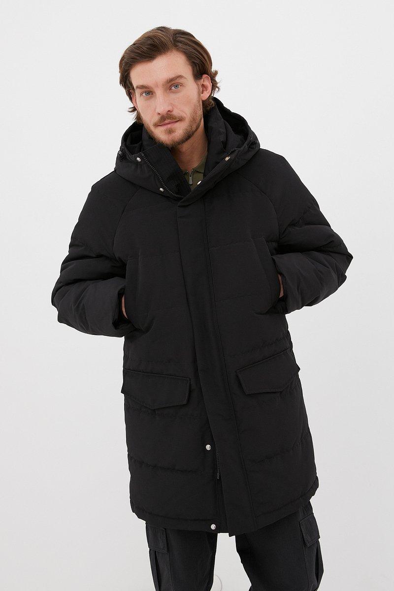 Довгий чоловічий пуховик Finn Flare FWB21061-200D чорний 2XL, фото 1