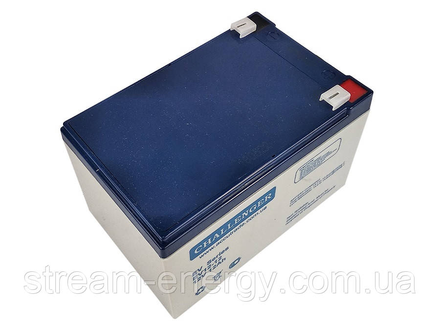 Акумуляторна батарея 12В, 12аг Challenger EVG12-12 - для скутера, інвалідний візок, баггі, фото 1