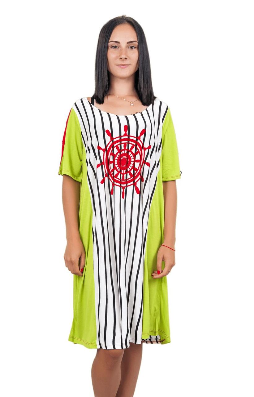 Домашній штяг Sccalla Туніка 2114 салатова вставка S, фото 1