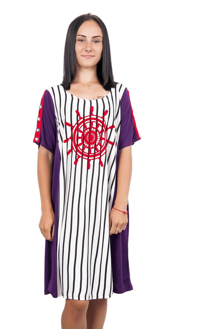 Домашній штяг Sccalla Туніка 2114 фіолетова вставка S, фото 1