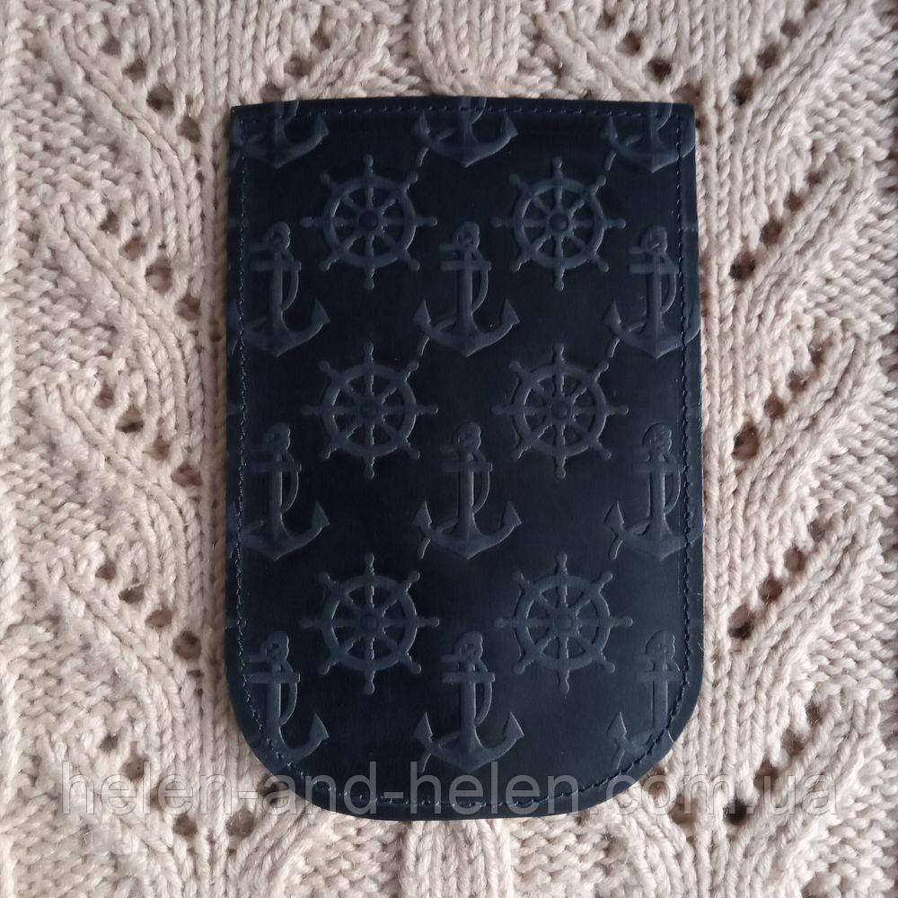 Клапан для міні сумочки 12*18. "Якоря". Колір синій, фото 1