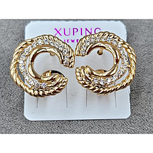 Сережки Xuping 15*15мм, англійський замок, 18к