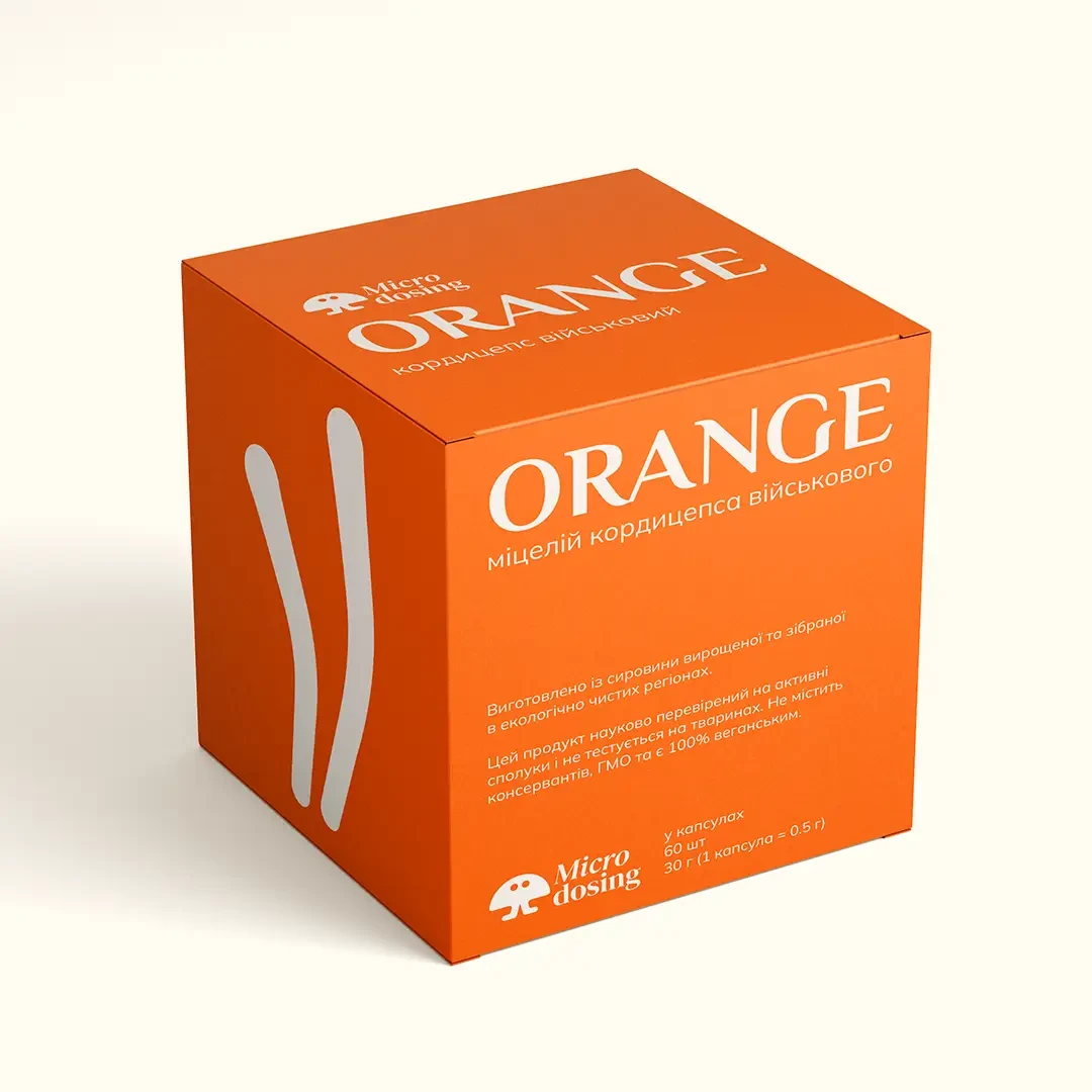 ORANGE Міцелій Кордицепса Військового 60 капсул 500 г, фото 1