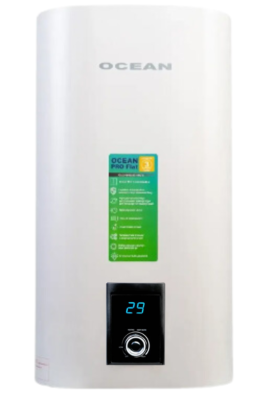 Бойлер OCEAN FLAT 50 л 2.0 КВт плоский бак 2 сухих тена