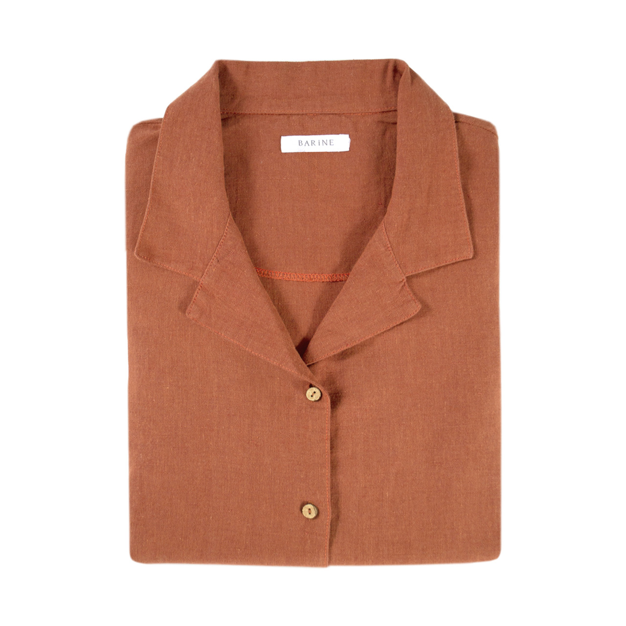 Домашня сорочка Barine Lino PJ spicy orange помаранчевий S, фото 1