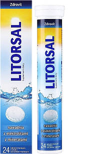 Zdrovit Litorsal спортивний напій із натрієм, калієм, вітаміном С, смак лимон-м'ята, 24 шипучих табл. До 06/2026