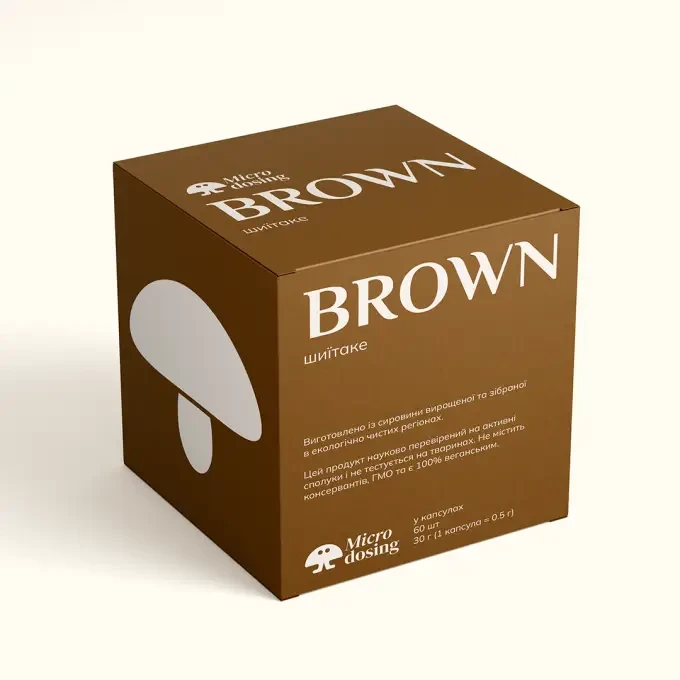BROWN Шиїтаке 60 капсул 400 мг, фото 1