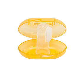 Зубна щітка-масажер силіконова з контейнером 4+ Baby team Помаранчевий